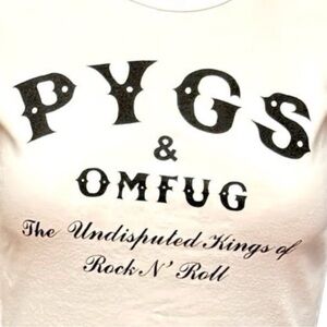 The Velcro Pygmies Band White & Black Crew Neck Short Sleeve Rock n Roll Shirt S